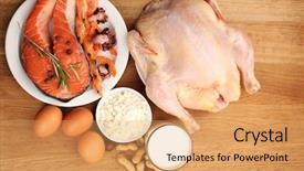  Presentation with protein food - Amazing slide deck having classification - food high in protein backdrop and a yellow colored foreground