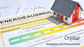  Presentation with certificate model - Audience pleasing PPT theme consisting of classification - model of a house backdrop and a sky blue colored foreground