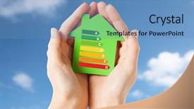  Presentation with green real estate - Beautiful slide deck featuring classification - real estate and home concept backdrop and a teal colored foreground