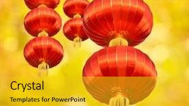  Presentation with chinese lantern - Presentation theme having classification images - chinese red lantern decoration background and a gold colored foreground