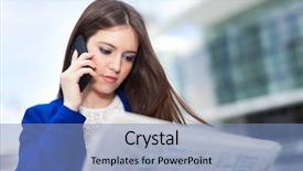  Presentation with classified - Theme consisting of classified - beautiful woman reading a newspaper background and a teal colored foreground