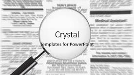  Presentation with text message - Audience pleasing presentation theme consisting of classified - blank magnifying glass over newspaper backdrop and a white colored foreground