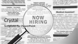  Presentation with classified - Presentation theme featuring classified - now hiring ad background and a light gray colored foreground
