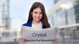  Presentation with classified - Presentation theme having classified - portrait of a young business background and a light gray colored foreground