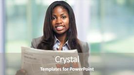  Presentation with classified - Slide deck with classified - portrait of a young business background and a gray colored foreground