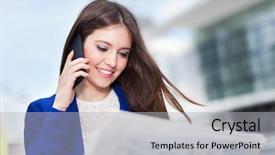  Presentation with classified - Cool new PPT theme with classified - smiling woman reading a newspaper backdrop and a light gray colored foreground