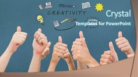  Presentation with creativity - Slide deck with classified ads - digital composite of creativity text background and a ocean colored foreground