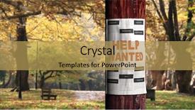  Presentation with seeking - Beautiful PPT layouts featuring classified ads - job seeking concept newspaper page backdrop and a yellow colored foreground