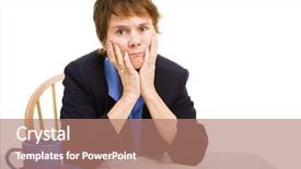  Presentation with hard job - PPT theme with classified ads - mature businesswoman over forty having background and a coral colored foreground