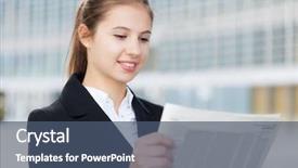  Presentation with classified - Slide set featuring classified ads - portrait of a young business background and a ocean colored foreground