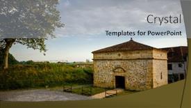  Presentation with classified - Beautiful presentation theme featuring classified as one of the most beautiful villages in france and first bastioned city navarrenx in the bearn department is also an important stop for pilgrims on the way to santiago de compostela backdrop and a light gray colored foreground