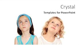  Presentation with classmates - Slide set enhanced with classmates-looking-up-isolated background and a white colored foreground