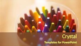  Presentation with crayons - Slides having classroom - crayons shot from above background and a tawny brown colored foreground