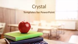  Presentation with school desk - Slide set consisting of classroom - school teacher's desk with stack background and a cream colored foreground