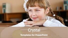  Presentation with school desk - Amazing presentation theme having s computer classroom - schoolgirl's portrait at school desk backdrop and a  colored foreground