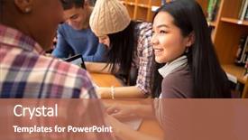  Presentation with together in christ - Beautiful presentation theme featuring classroom - studding friends socializing and studying backdrop and a coral colored foreground