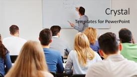  Presentation with whiteboard - PPT theme enhanced with classroom - teacher on whiteboard in class background and a light gray colored foreground