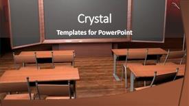  Presentation with classroom - Presentation consisting of classroom 3d computer image background and a  colored foreground