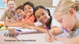  Presentation with elementary school career day - Colorful presentation enhanced with classroom at the elementary school backdrop and a  colored foreground