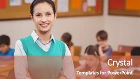  Presentation with school elementary - PPT layouts enhanced with classroom at the elementary school background and a red colored foreground