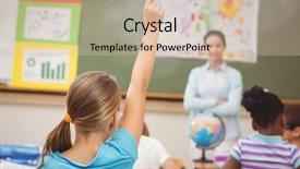  Presentation with elementary school career day - Slides enhanced with classroom at the elementary school background and a  colored foreground