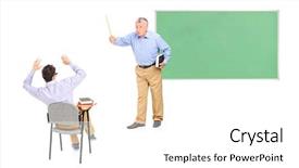  Presentation with teacher and student - Slide deck featuring classroom behavior - angry male teacher yelling background and a  colored foreground