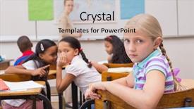  Presentation with behavior - Presentation having classroom behavior - naughty pupils in class background and a  colored foreground