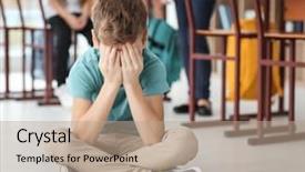  Presentation with school bullying - Amazing presentation having classroom bullying in school backdrop and a coral colored foreground