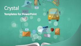  Presentation with school bus - Presentation theme consisting of classroom bus - digital composite of composite image background and a seafoam green colored foreground