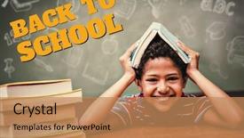  Presentation with school bus - Presentation design with classroom bus - digital composite of education background and a coral colored foreground