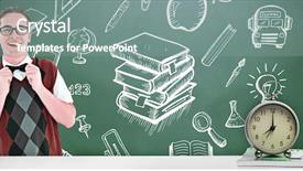  Presentation with fixing his black bow tie - Presentation design consisting of classroom bus - geeky hipster fixing his bow background and a gray colored foreground