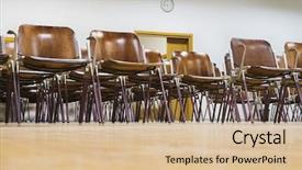  Presentation with open door policy health care - Audience pleasing slide deck consisting of classroom clock and open door backdrop and a coral colored foreground