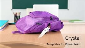  Presentation with juvenile delinquency - Slide deck featuring classroom close up juvenile background and a coral colored foreground