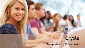  Presentation with students walking to class - Audience pleasing theme consisting of beautiful view of the village of mezhgorye carpathian region a lot of residential buildings surrounded by high forest mountains and long river backdrop and a tawny brown colored foreground