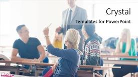  Presentation with learning - PPT layouts having classroom college - group of students with teacher background and a white colored foreground