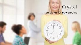  Presentation with discipline - Beautiful PPT theme featuring classroom discipline - time education and people concept backdrop and a lemonade colored foreground