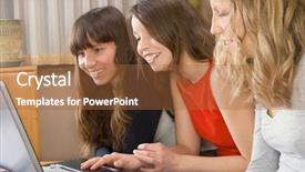  Presentation with surfing - Slides with classroom discussion - beautiful young women surfing background and a  colored foreground