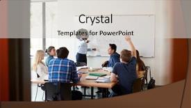  Presentation with high school - Slide deck enhanced with classroom door - female high school tutor background and a light gray colored foreground