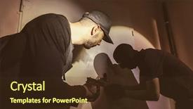  Presentation with school shooting - Cool new slides with classroom door at night school backdrop and a tawny brown colored foreground