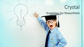  Presentation with whiteboard - Presentation enhanced with classroom expressing new idea background and a sky blue colored foreground