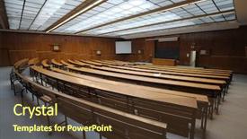  Presentation with nyu university - PPT theme enhanced with classroom free - interior of an auditorium background and a tawny brown colored foreground