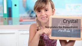  Presentation with slate - PPT layouts with schoolgirl showing a slate background and a coral colored foreground