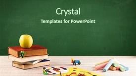  Presentation with back school - Slides having classroom objects - back to school concepty background and a tawny brown colored foreground