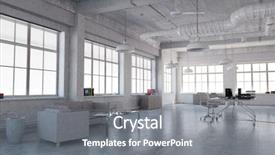  Presentation with interior - PPT theme having classroom objects - elegant office interior mixed media background and a  colored foreground