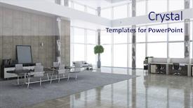  Presentation with interior - Colorful slides enhanced with classroom objects - elegant office interior mixed media backdrop and a sky blue colored foreground