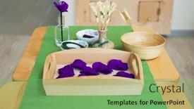  Presentation with montessori - Slide set having classroom-of-montessori-kindergarten background and a seafoam green colored foreground