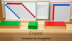  Presentation with montessori - Presentation theme having classroom-of-montessori-kindergarten background and a coral colored foreground