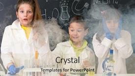  Presentation with chemical experiment - Audience pleasing PPT theme consisting of classroom research - three excited funny children backdrop and a lemonade colored foreground