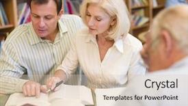  Presentation with library - PPT theme enhanced with classroom research - tutor assisting mature student background and a lemonade colored foreground