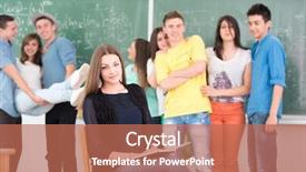  Presentation with high school - Cool new PPT layouts with classroom surrounded with his jumping backdrop and a  colored foreground
